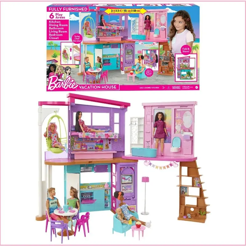 Barbie Nuova Casa di Malibu a due piani con ascensore e tanti accessori inclusi