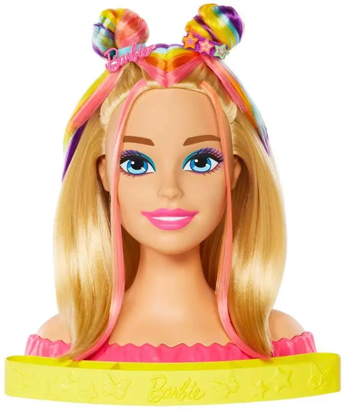 Barbie Super Chioma Hairstyle Capelli Arcobaleno, Testa da Pettinare e truccare con accessori Color Reveal HMD78