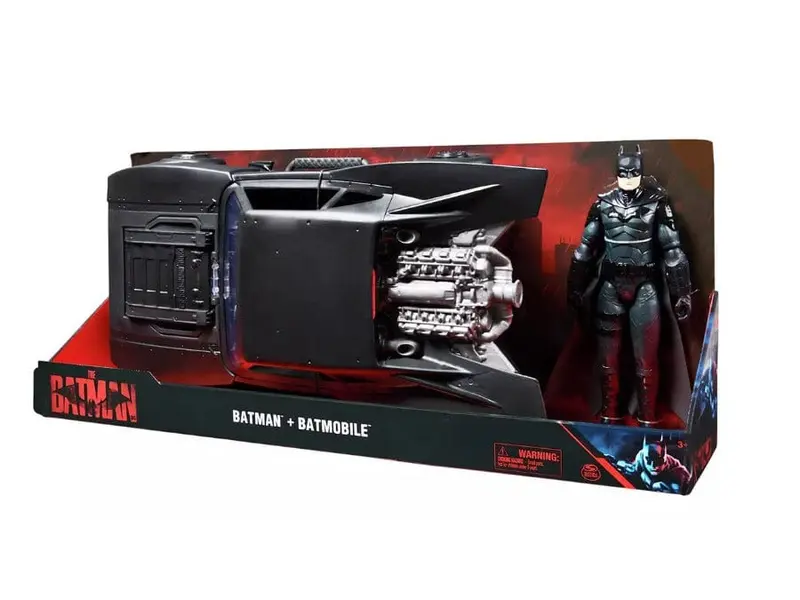 Batman con Batmobile, personaggio da 30cm e Bat-Mobile