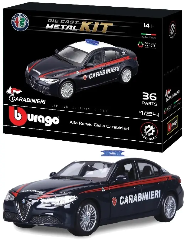 Bburago Alfa Romeo Giulia Carabinieri, Kit Die Cast in scala 1