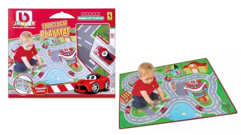 Bburago Junior, Tappeto Stradale con Automobile Ferrari +12 Mesi