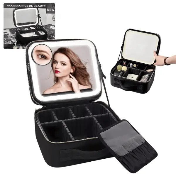 Beauty Case Luxury con Specchio illuminato Luce Led
