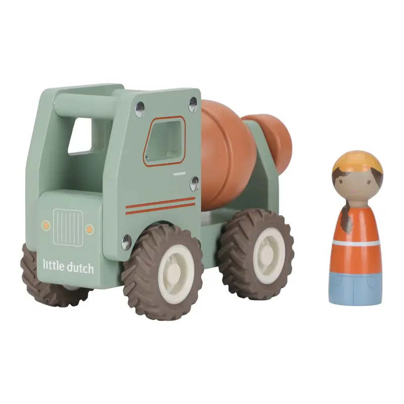 Betoniera in Legno - Wooden Cement Truck Green (LD2529)