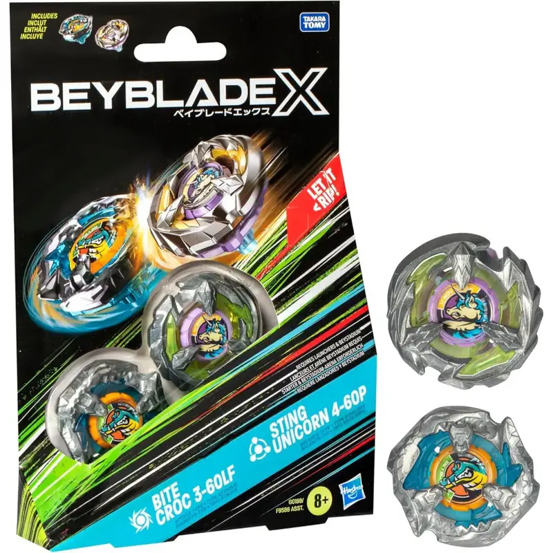 Beyblade X pack doppio Bite Croc + Sting Unicorn