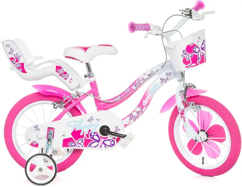 Bici per bambina Flappy 14" con doppi freni e ruote in acciaio