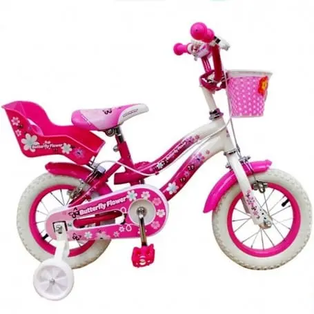 Bicicletta Bambina 12 pollici Butterfly Flower, Età 2-4 Anni
