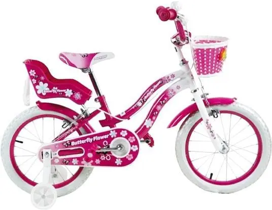 Bicicletta Bambina misura 16 Butterfly Flower, Età 6-8 Anni
