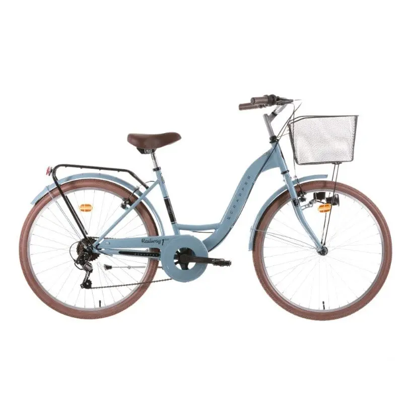 Bicicletta Donna 26 pollici con Cesto, City Bike con Cambio Shimano 6V