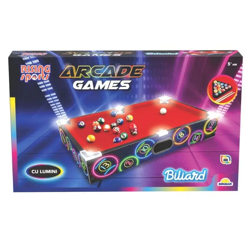 Biliardo da Tavolo per Bambini con Luci Led 50x30x8cm