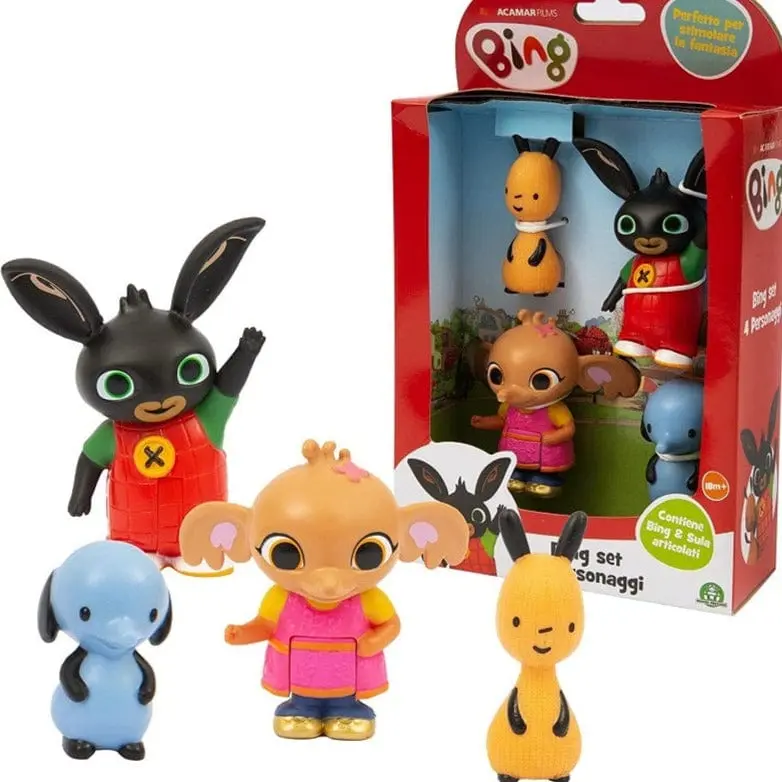 Bing Personaggi Sula, Amma, Pando - Pupazzetti del Cartone Animato