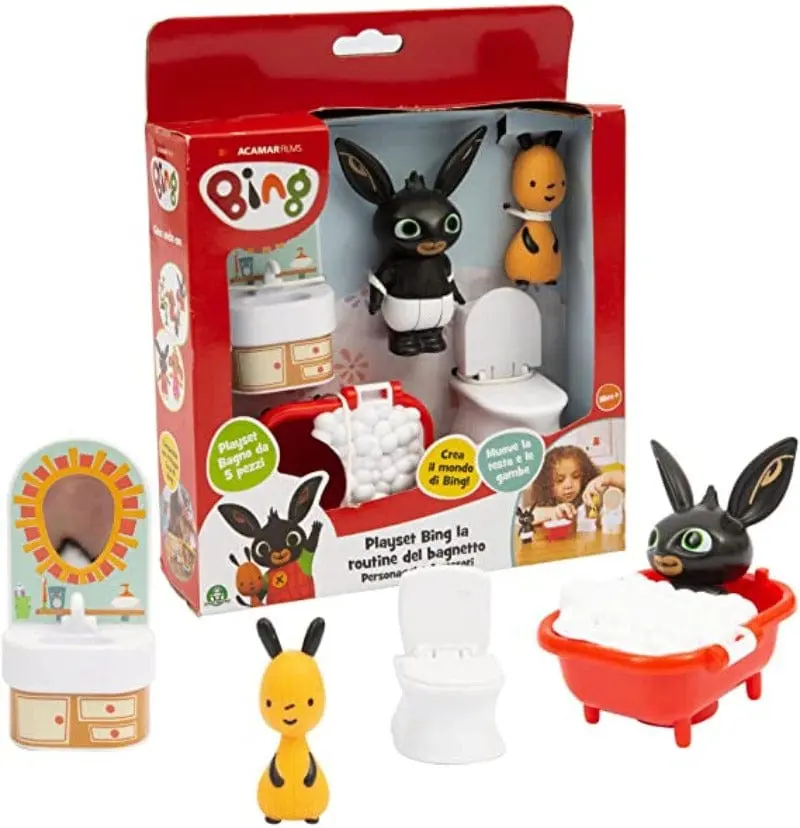 Bing Playset Bagno con Pupazzetti del Cartone Animato