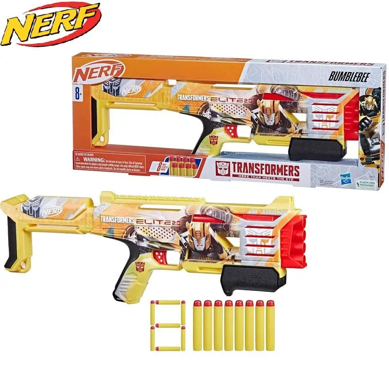 Blaster Nerf Transformers Bumblebee – 4 Canne, 8 Freccette Elite Incluse