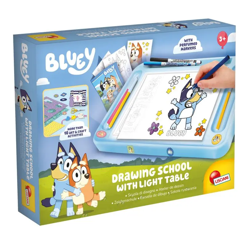 BLUEY SCUOLA DI DISEGNO CON TAVOLO LUMINOSO