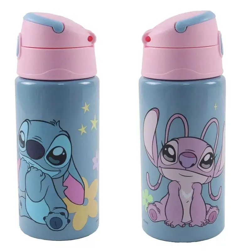 Borraccia Stitch e Angel con Cannuccia, realizzata in Alluminio 500ml