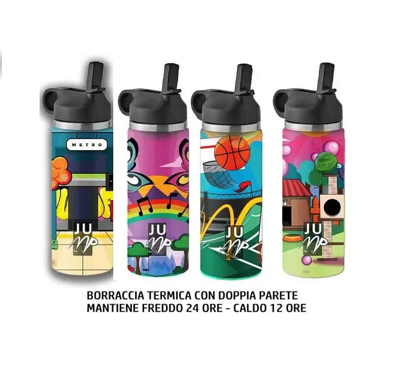 Borraccia Termica Jump Kids realizzata a doppia parete, mantiene 24H Freddo 12H Caldo