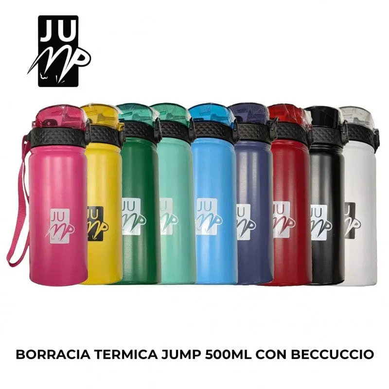 Borraccia Termica Jump realizzata a doppia parete, mantiene 24H Freddo 12H Caldo