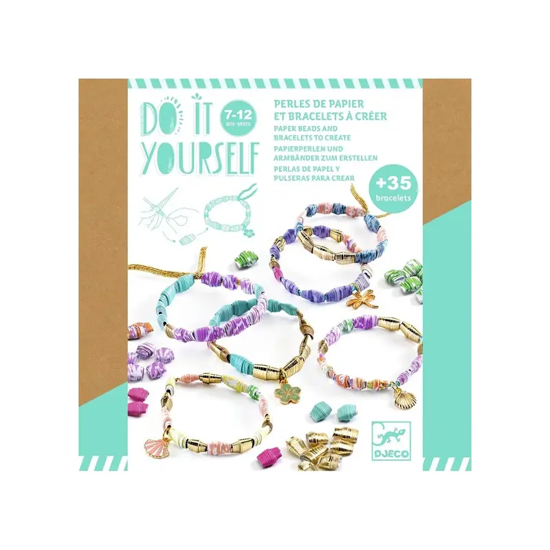 Braccialetti Golden con perline di carta - Djeco - Art. 07972