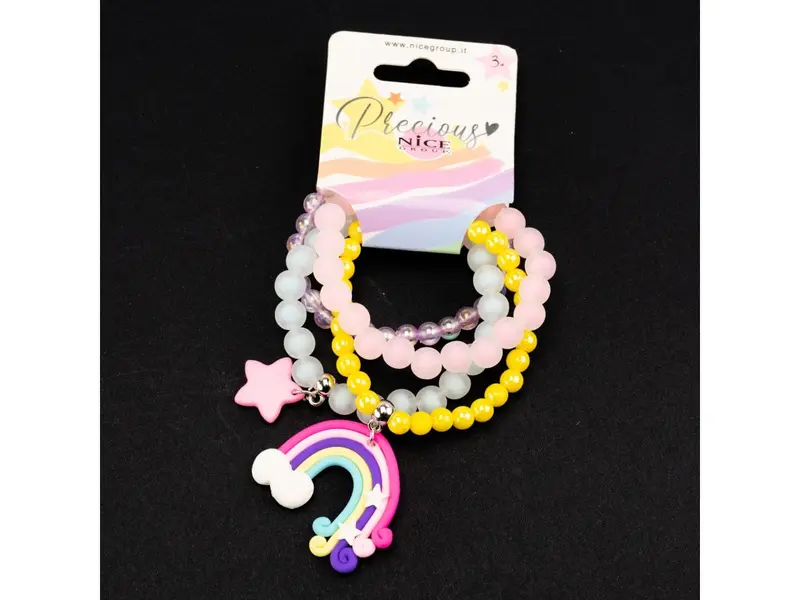 Bracciali Bambina Happy Rainbow, set 4 Braccialetti