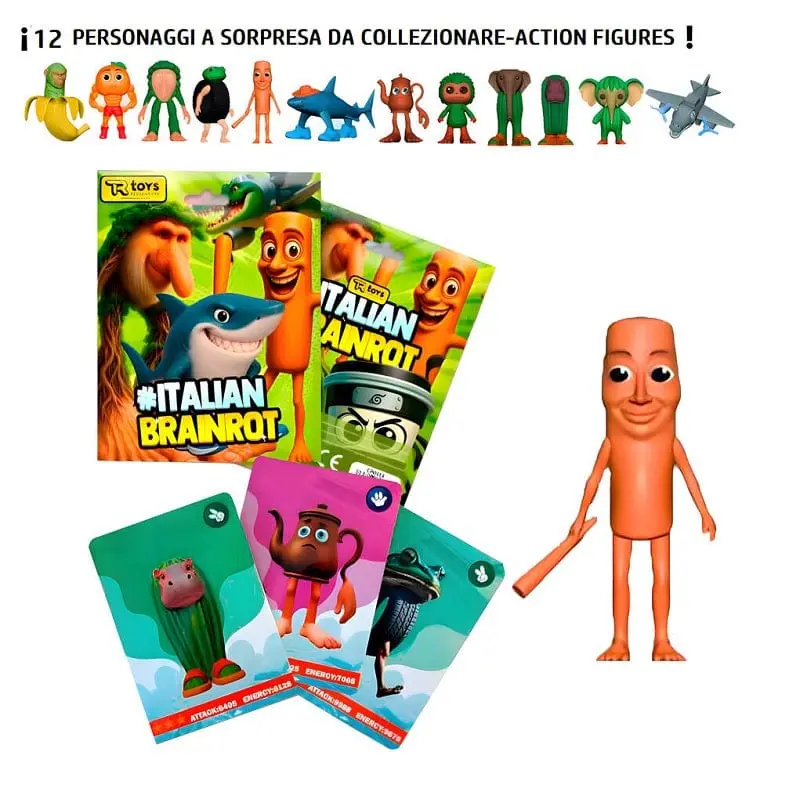 Brainrot Personaggio con 3 Carte Collezionabili Incluse - Skifidol