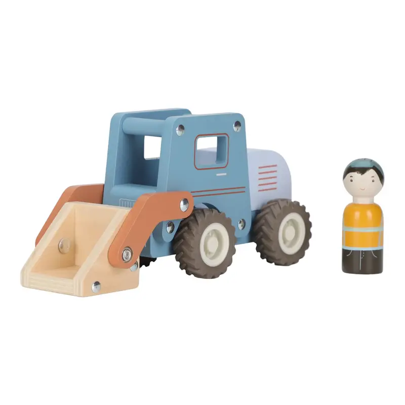 Bulldozer in Legno - Wooden Bulldozer Blue (LD2532)