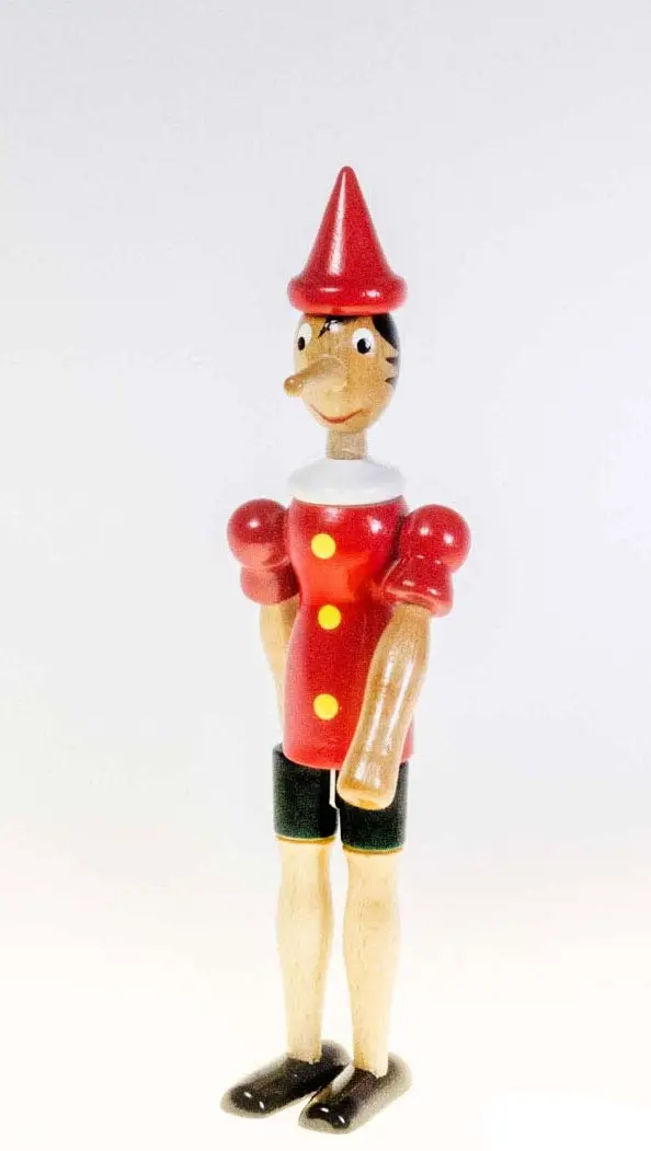 Burattino Pinocchio in Legno, cm 24 - C2 Rainoldi - Art. CP024