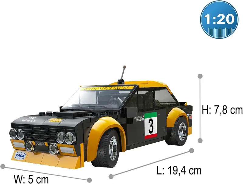C55035W Cada Fiat Abarth 131 Set Costruzioni da collezione 254 Pezzi