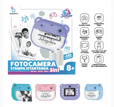 Cadabra Junior Tech Printcam , Macchina Fotografica istantanea per Bambini blu