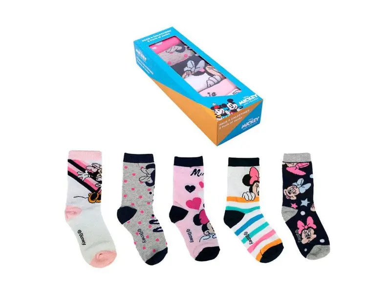 Calzini Minnie (5 Paia) Multicolor Misura 19/22