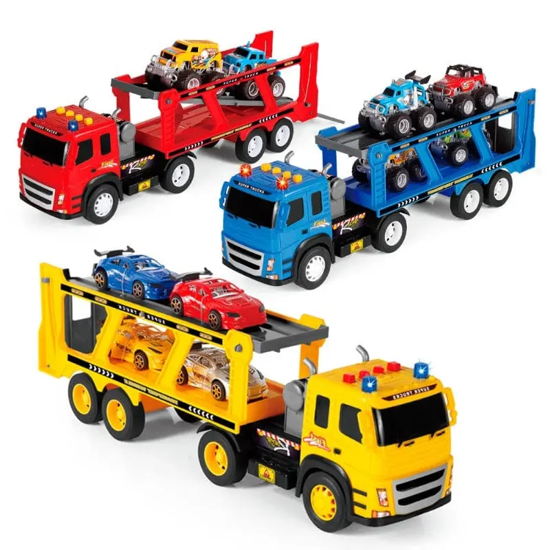 Camion Bisarca Giocattolo Luci e Suoni, include 2 Veicoli - 50cm