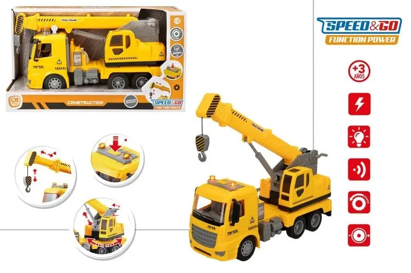 Camion con Gru - Giocattolo Luci e Suoni