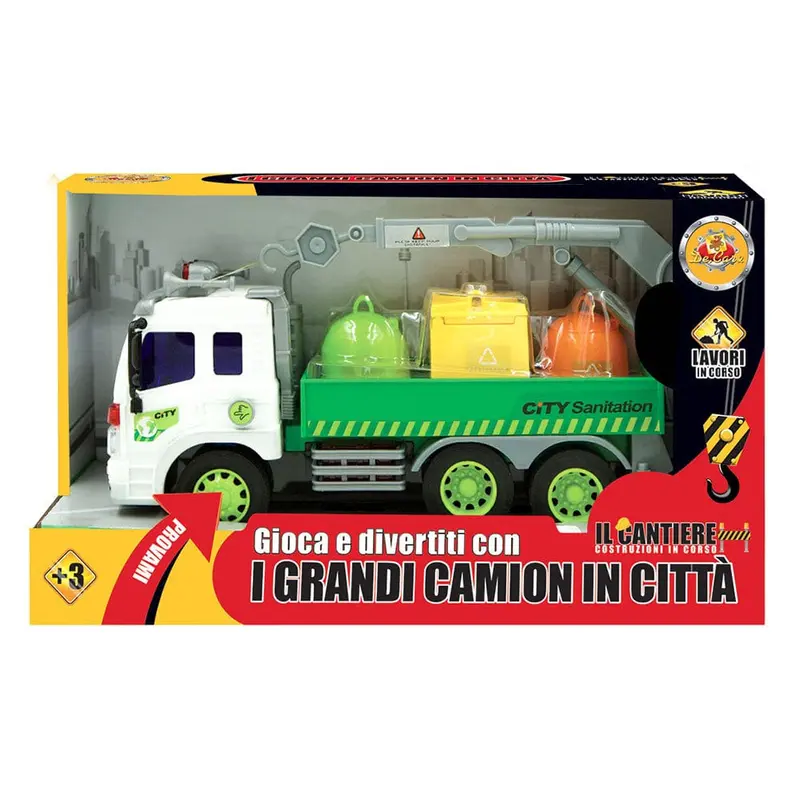 Camion Nettezza Urbana - Camion dei Rifiuti a Frizione con Luci e Suoni