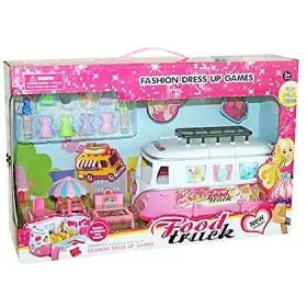 Camper Giocattolo Food Truck Pulmino Vacanze con accessori e Bamboline