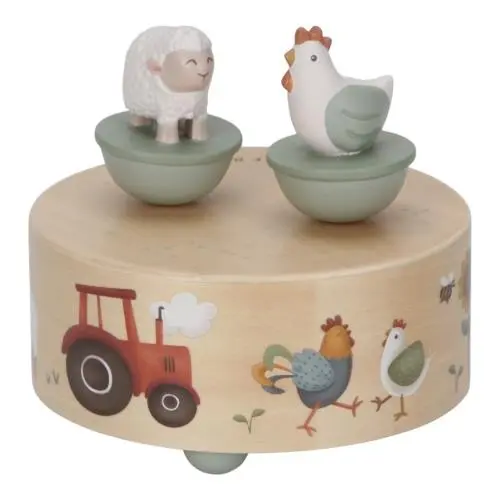 Carillon Little Farm Carillon Fattoria in Legno con Pecora e Gallina Danzanti - Music Box Little Farm (LD7165)