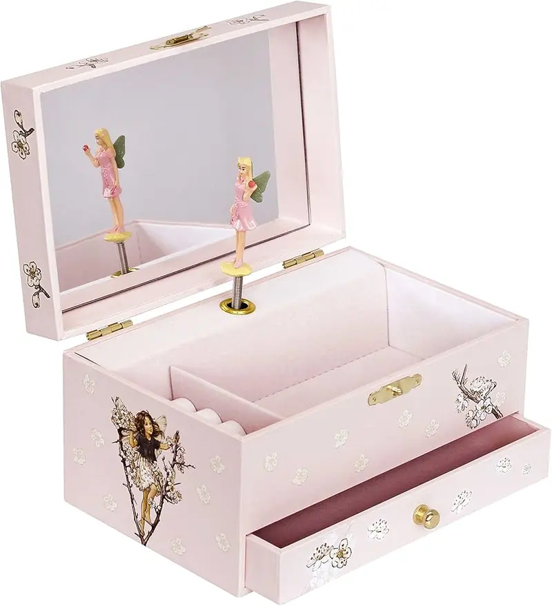 Carillon Portagioie Con Ballerina Fairie In Flowers