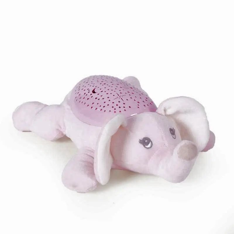 Carillon Proiettore Baby Interattivo Peluche Elefante Rosa - DeCar