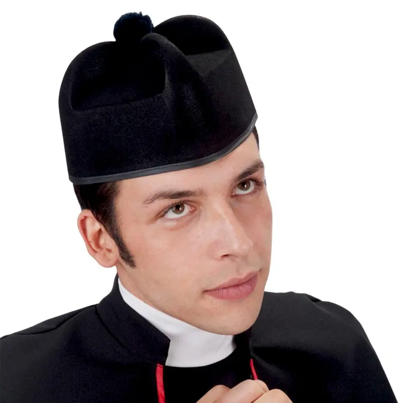 Carnival Toys Cappello da Prete Nero Bifloccato