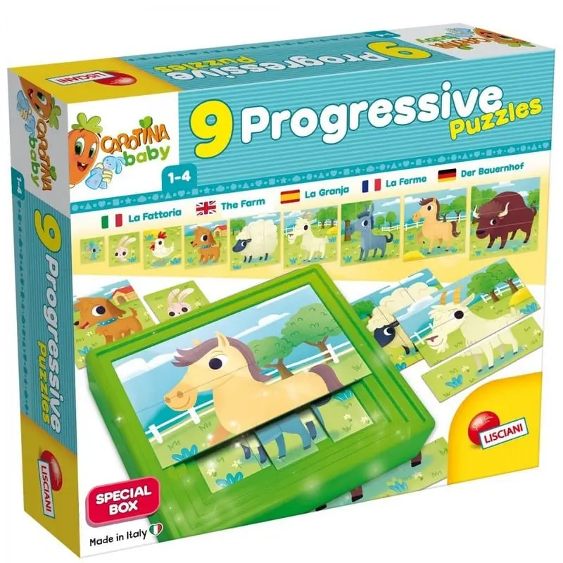 Carotina Baby, 8 Puzzle Progressivi La Fattoria Lisciani 95483