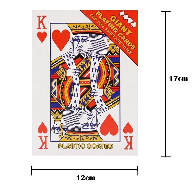 Carte da Gioco Giganti plastificate 17x12cm, mazzo da 52 Carte