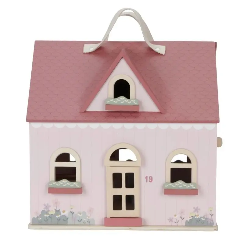 Casa delle Bambole Portatile in Legno Wooden Portable Dollhouse (LD7116)