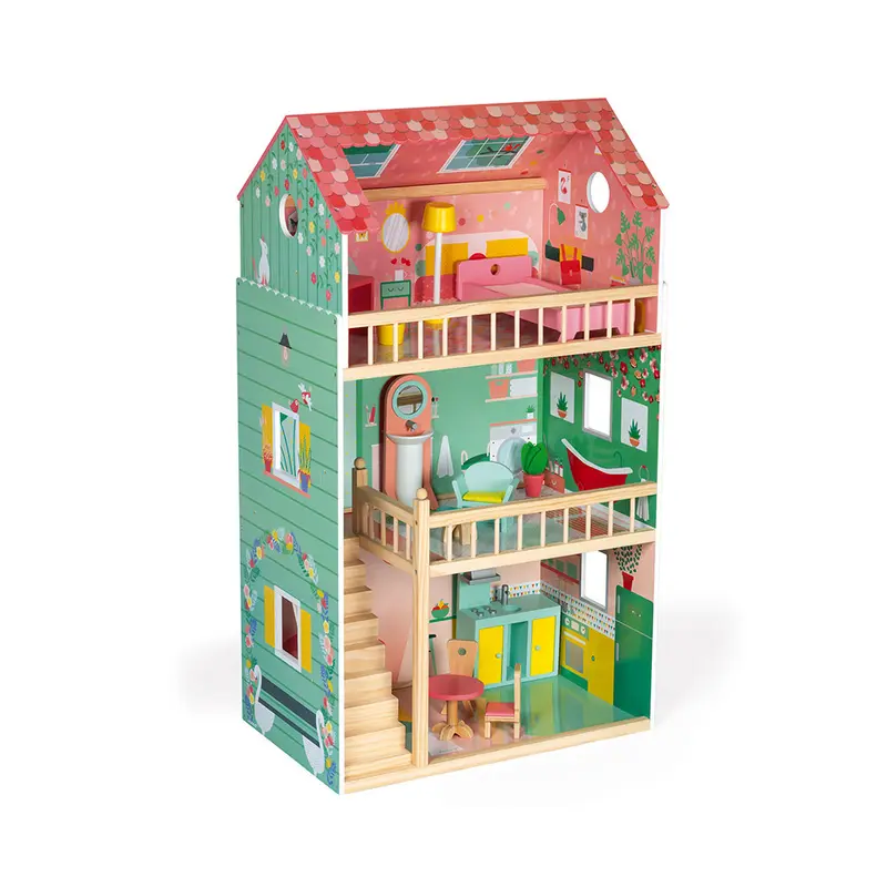 CASA GRANDE DELLE BAMBOLE CON ARREDO, HAPPY DAY