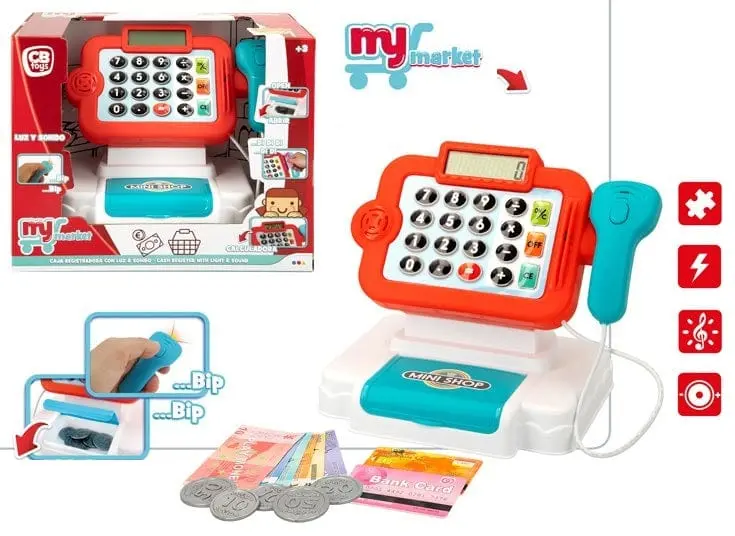 Cassa Giocattolo con Luci e Suoni, Registratore di Cassa per Bambini