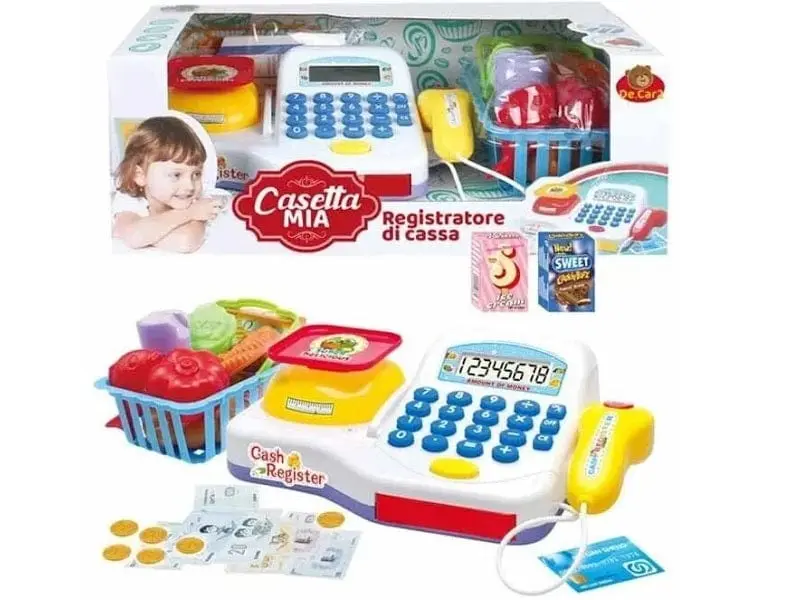 Cassa Giocattolo con Luci e Suoni, Registratore di Cassa per Bambini