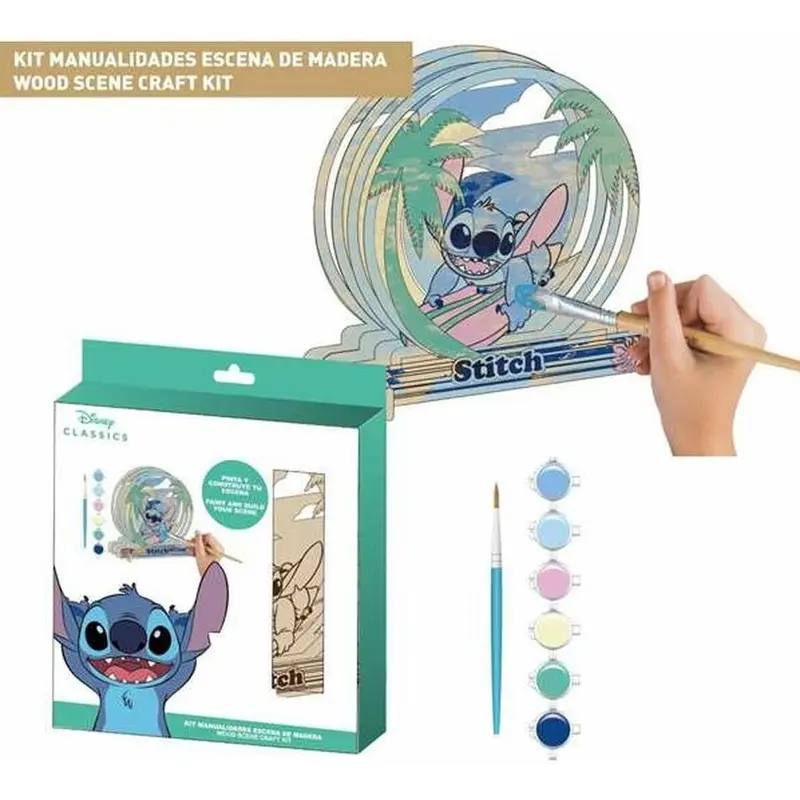 Cerdá Disney Stitch Colouring Figure Set Legno 21x21cm