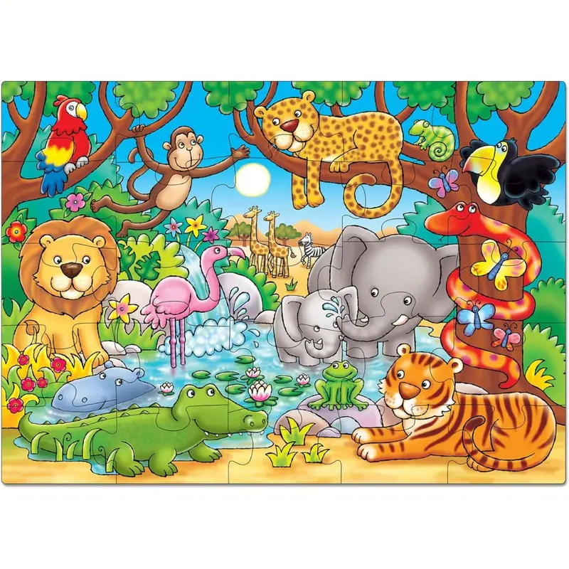 Chi c’è nella Giungla? Puzzle Educativo 25 Pezzi Orchard Toys Gioco Didattico