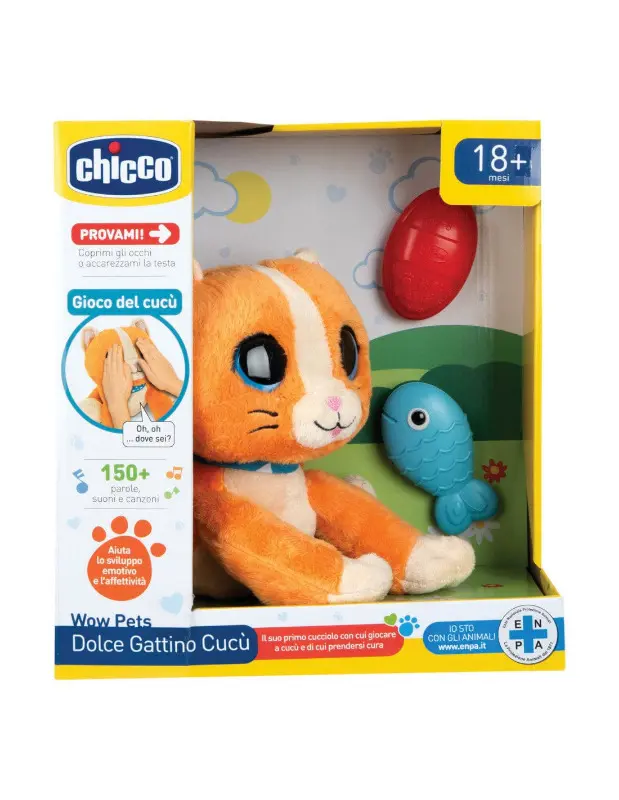 Chicco Dolce Gattino Cucù, Peluche Interattivo 2 in 1