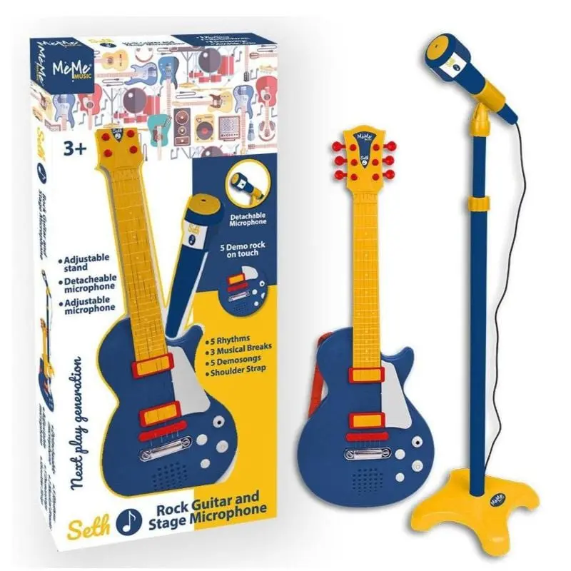 Chitarra Elettrica per Bambini con Microfono e Asta - MeMe Music