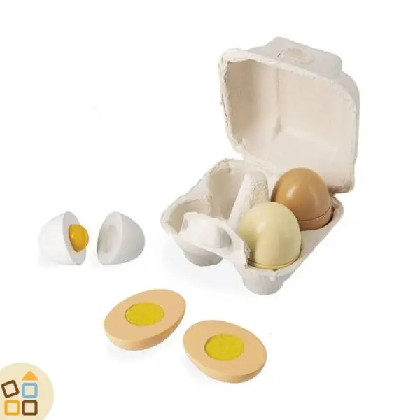 CIBO GIOCO, UOVA IN LEGNO 4 PZ