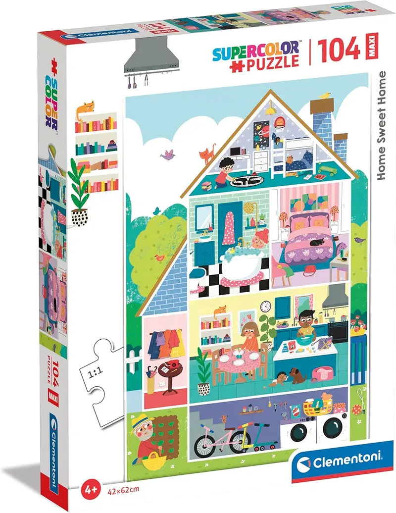 Clementoni - 23775 - Supercolor Puzzle - Home Sweet Home - 104 Pezzi