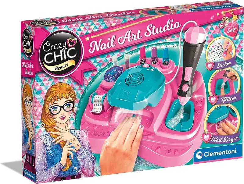 Clementoni Crazy Chic Nail Art Studio, Atelier Smalti con Macchina Decora Unghie 18730
