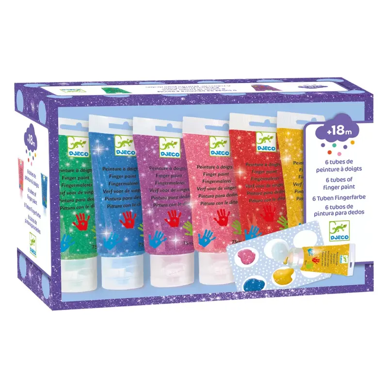 Colori a Dita per Bambini Glitter Djeco